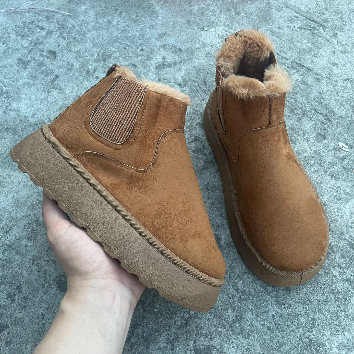 Warm Winter Boots with Thick Soles