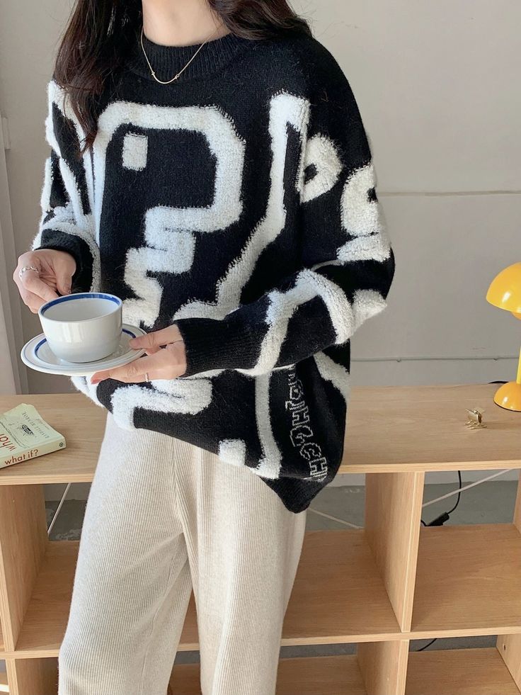 Thick cartoon pattern sweater