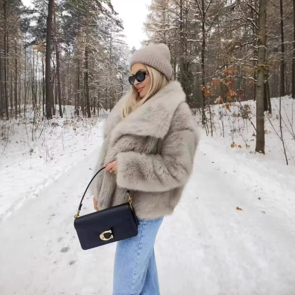 Fluffy faux fur jacket
