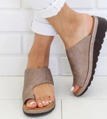 Sandales à gros orteils à semelles plates pour femmes