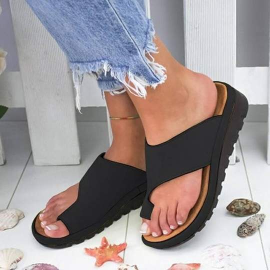 Sandales à gros orteils à semelles plates pour femmes