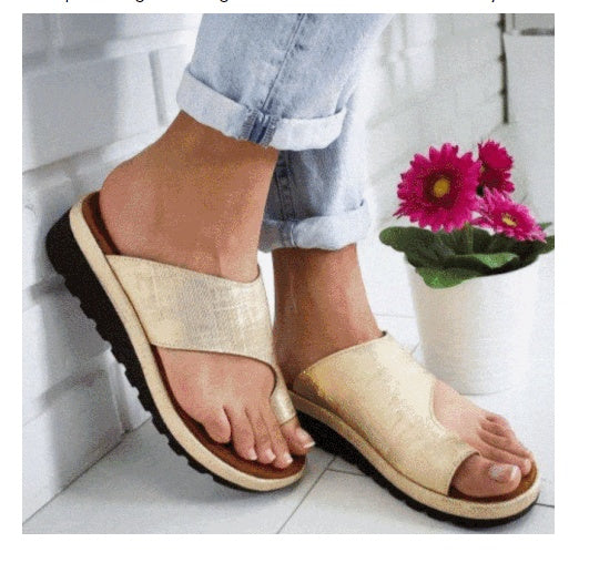 Sandales à gros orteils à semelles plates pour femmes