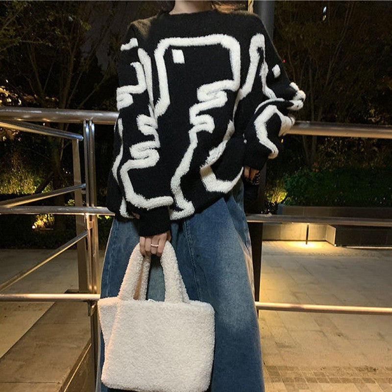 Thick cartoon pattern sweater