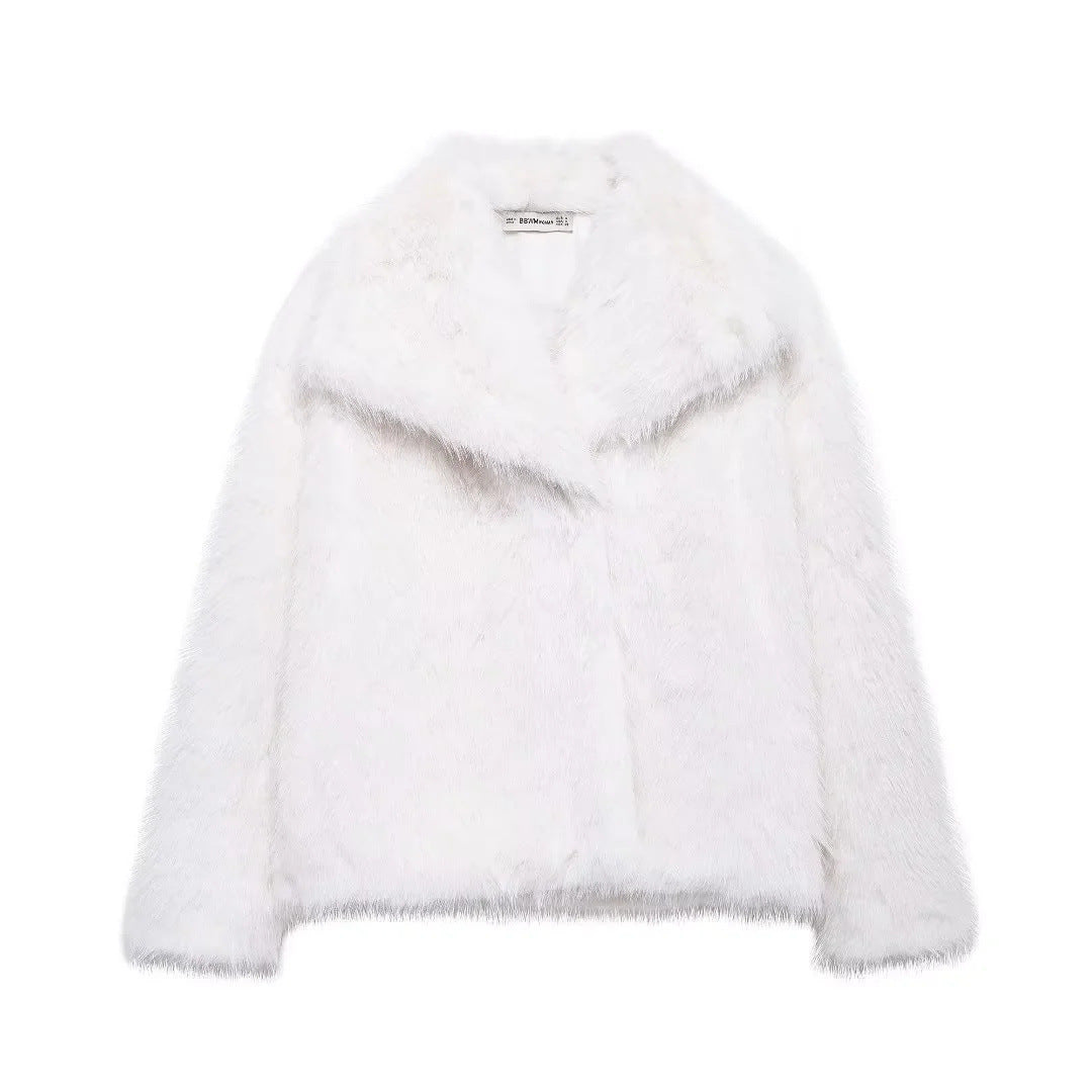 Fluffy faux fur jacket