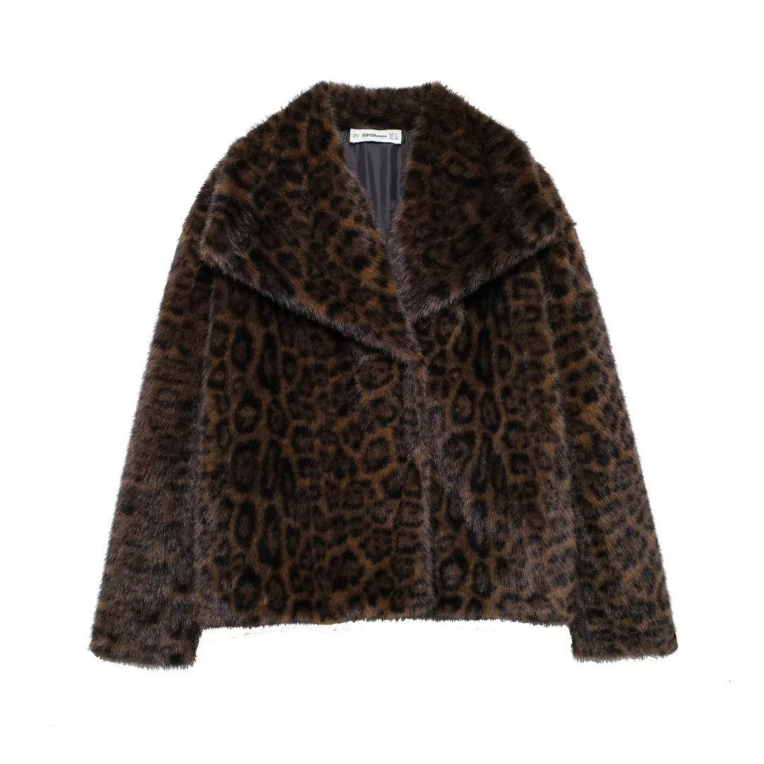 Fluffy faux fur jacket