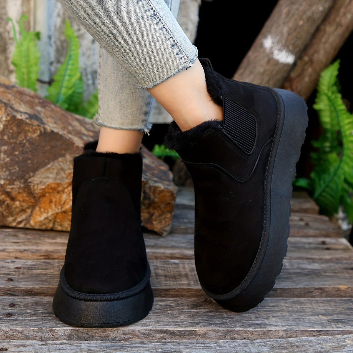 Warm Winter Boots with Thick Soles