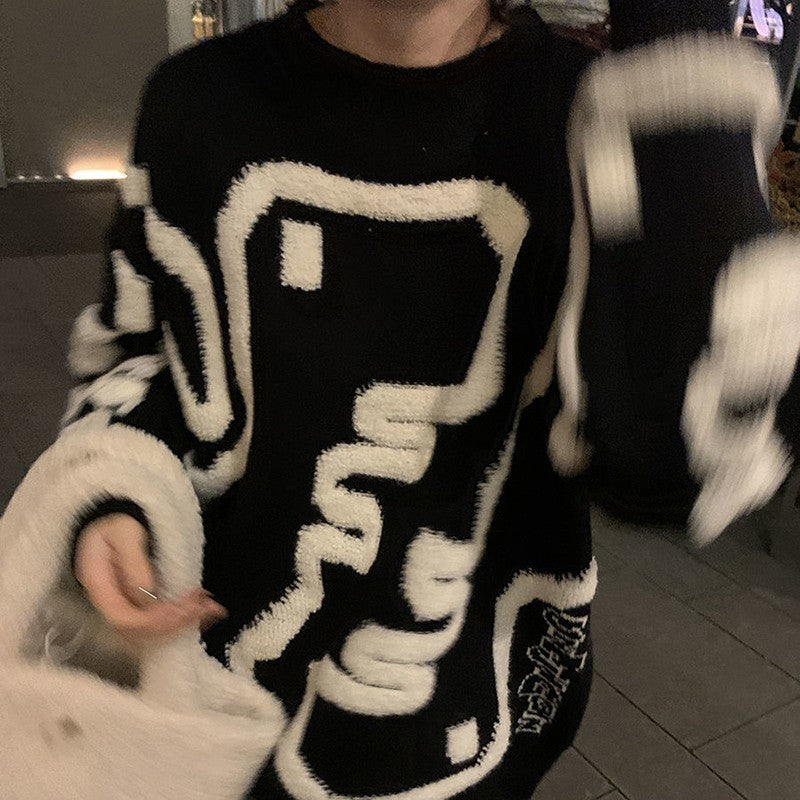 Thick cartoon pattern sweater