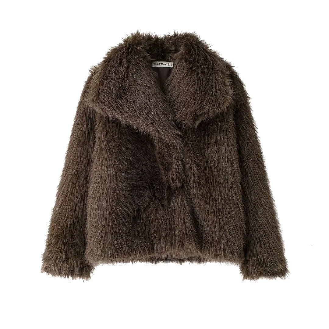 Fluffy faux fur jacket
