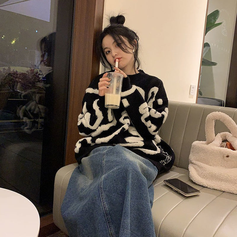 Thick cartoon pattern sweater