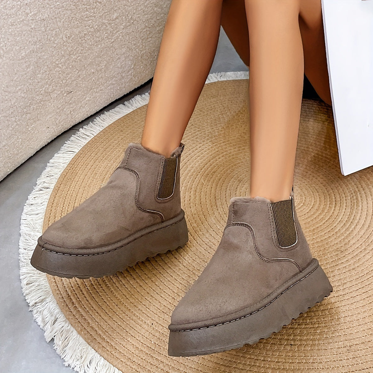 Warm Winter Boots with Thick Soles