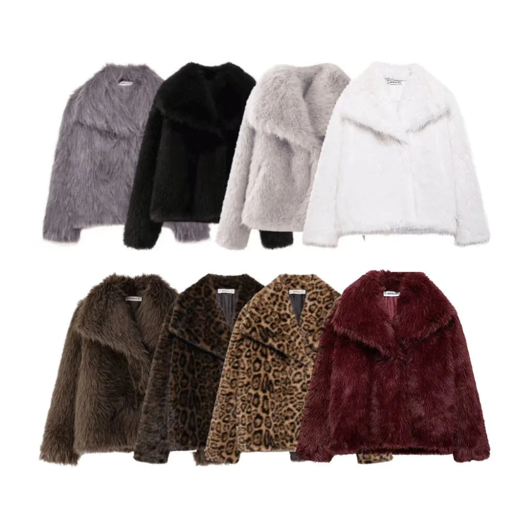 Fluffy faux fur jacket