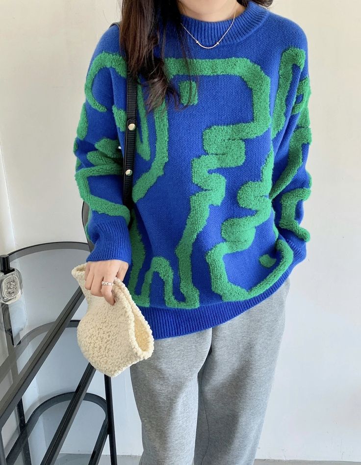 Thick cartoon pattern sweater