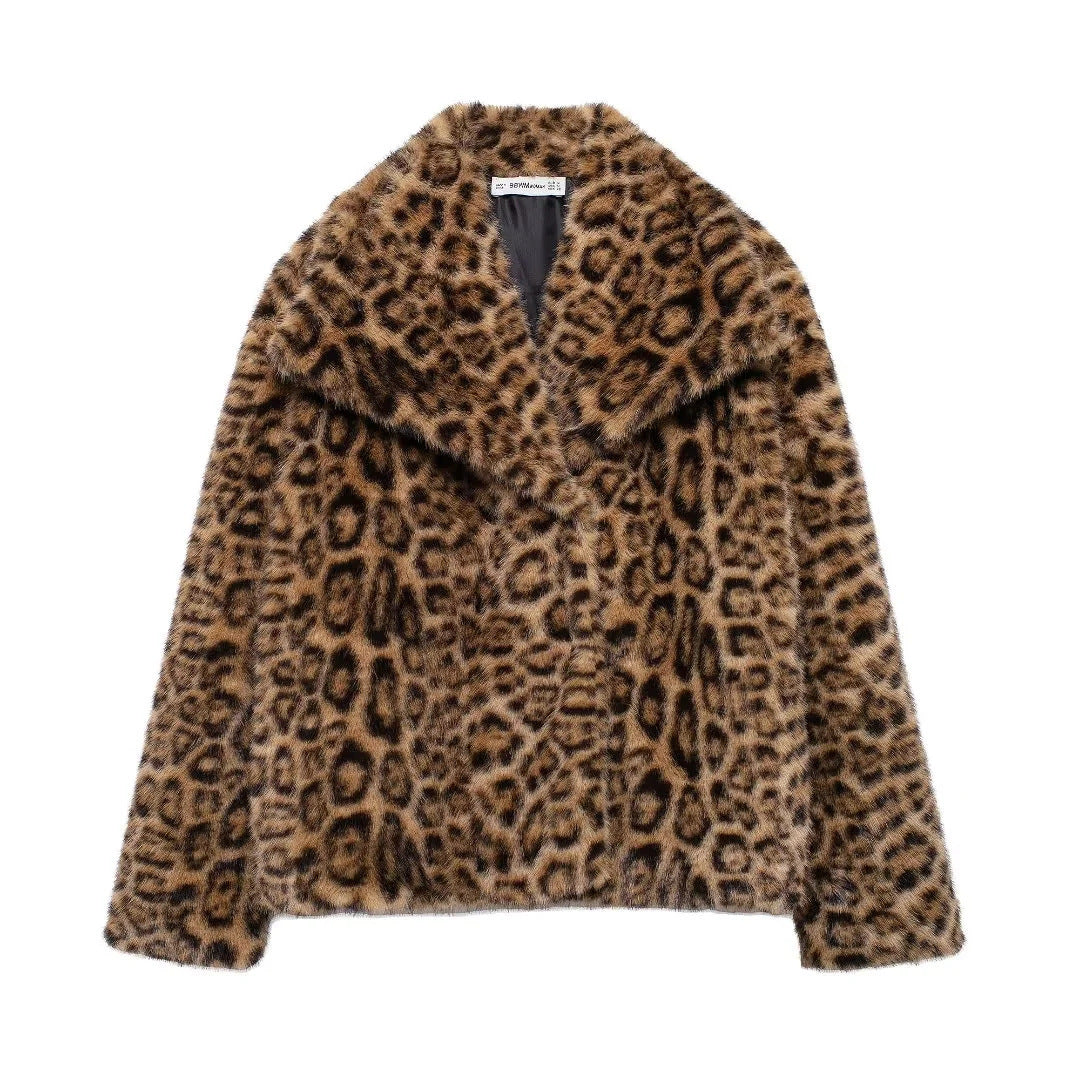 Fluffy faux fur jacket