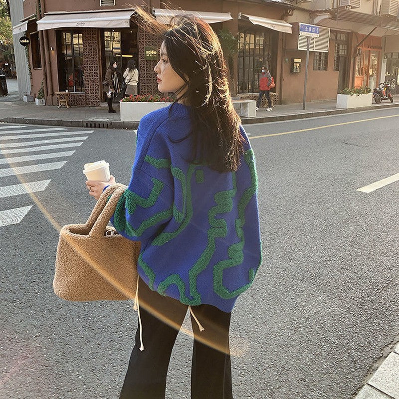 Thick cartoon pattern sweater